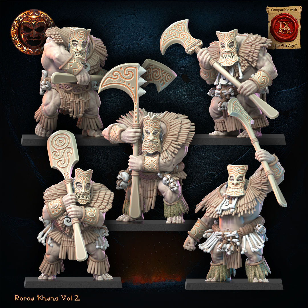 3D Printed Roroa Khans Tiki Regiment by Lost Kingdom Miniatures