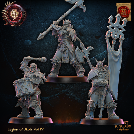 3D Printed Skull Chosen Command Group by Lost Kingdom Miniatures