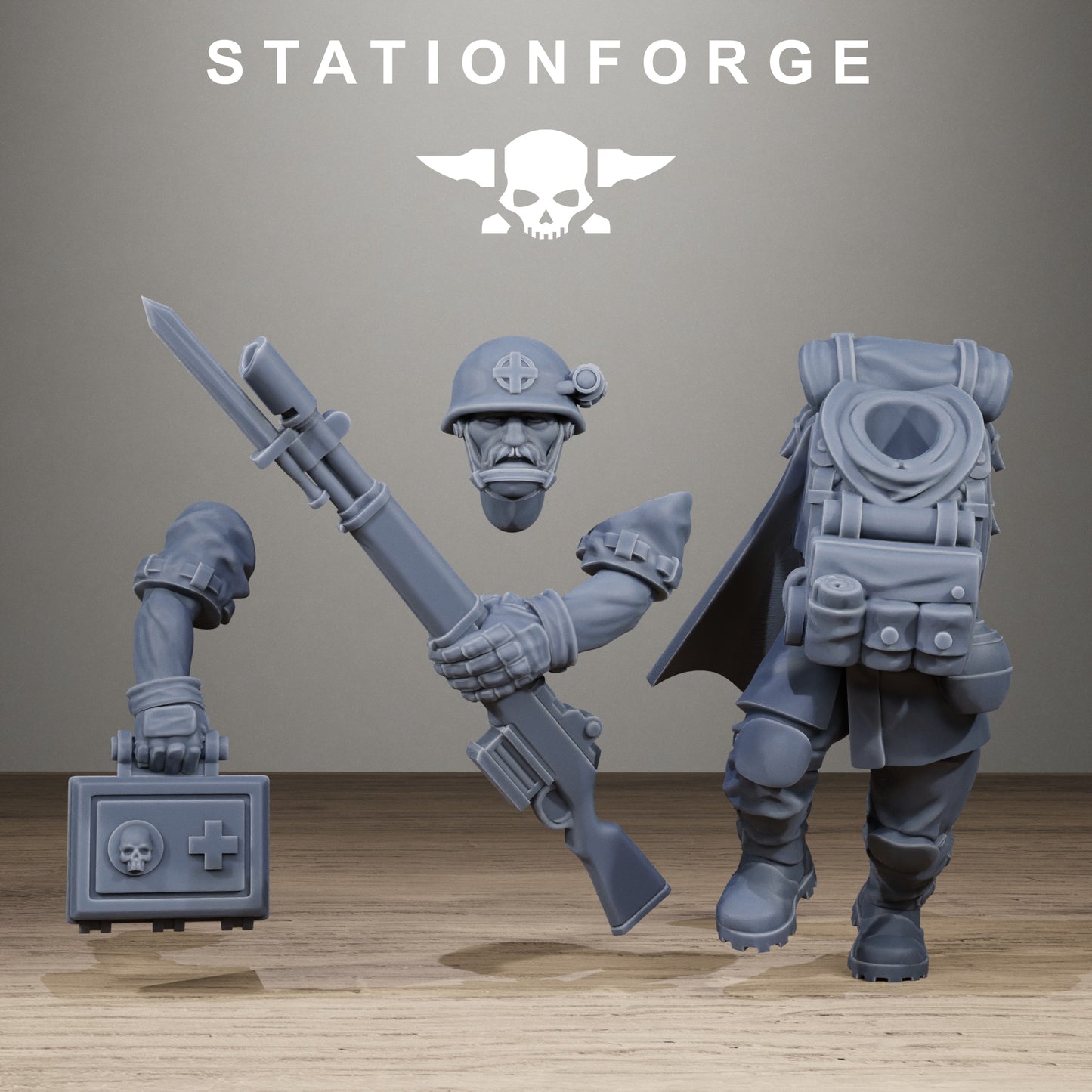 3D Printed FreeGuard Siege Infantry by StationForge Miniatures