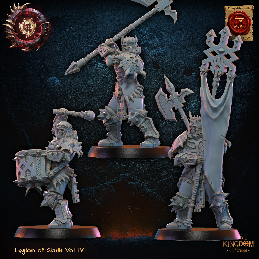 3D Printed Skull Chosen Command Group by Lost Kingdom Miniatures