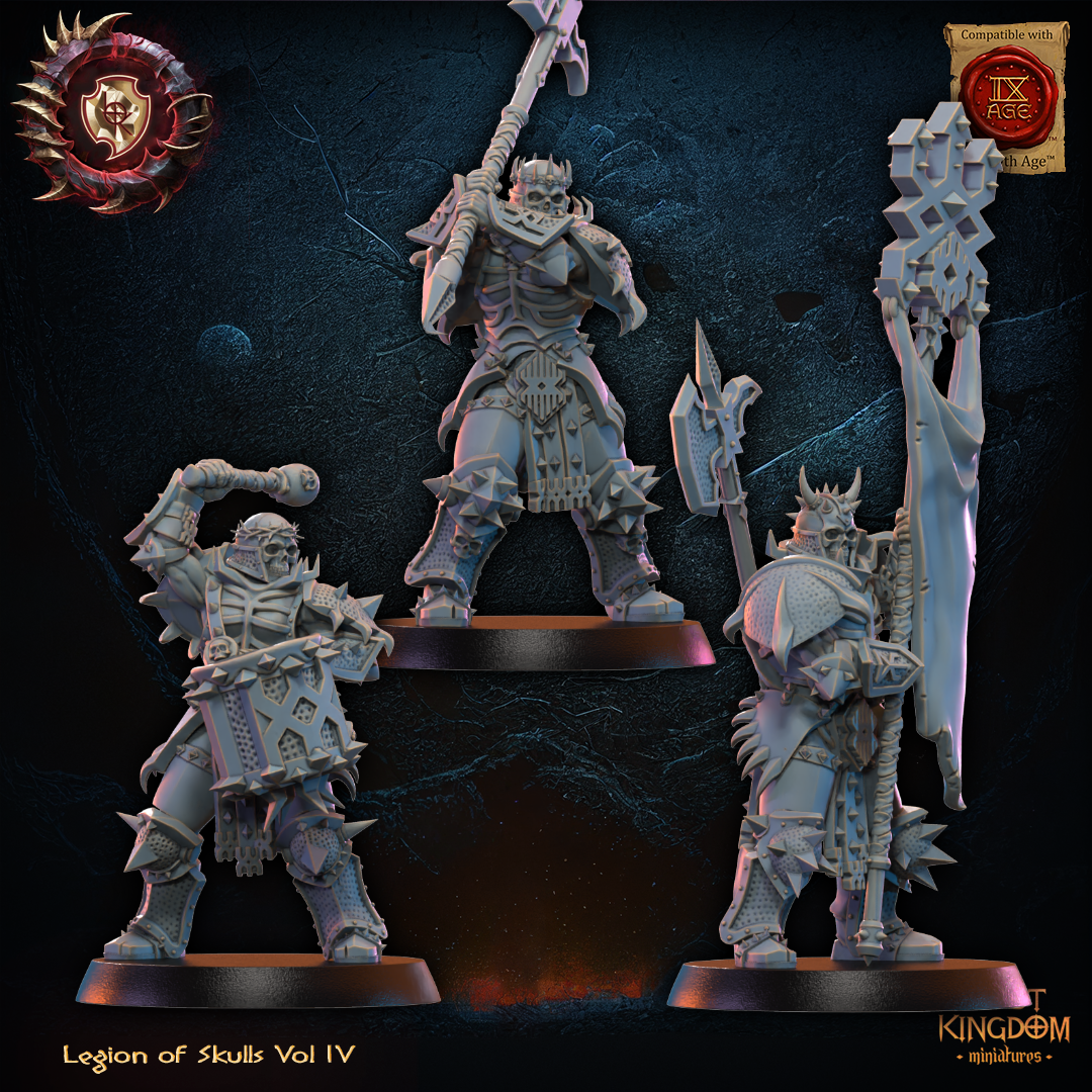3D Printed Skull Chosen Command Group by Lost Kingdom Miniatures