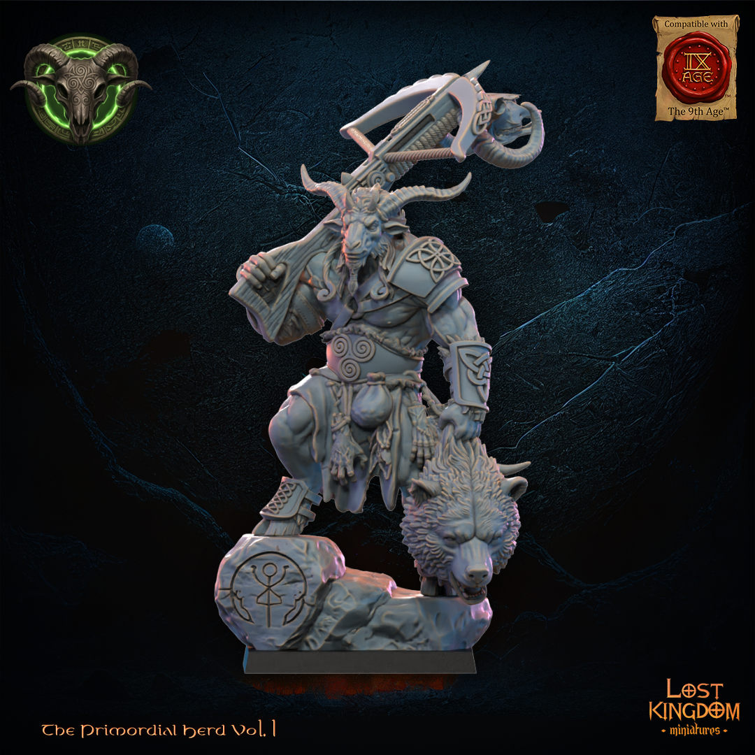3D Printed Wildhorn Chieftan by Lost Kingdom Miniatures