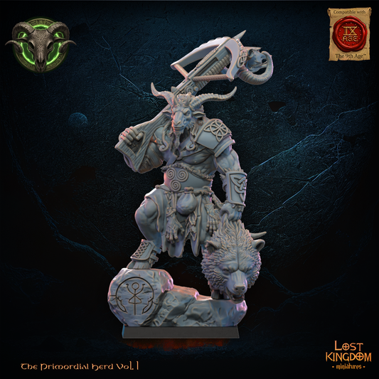 3D Printed Wildhorn Chieftan by Lost Kingdom Miniatures