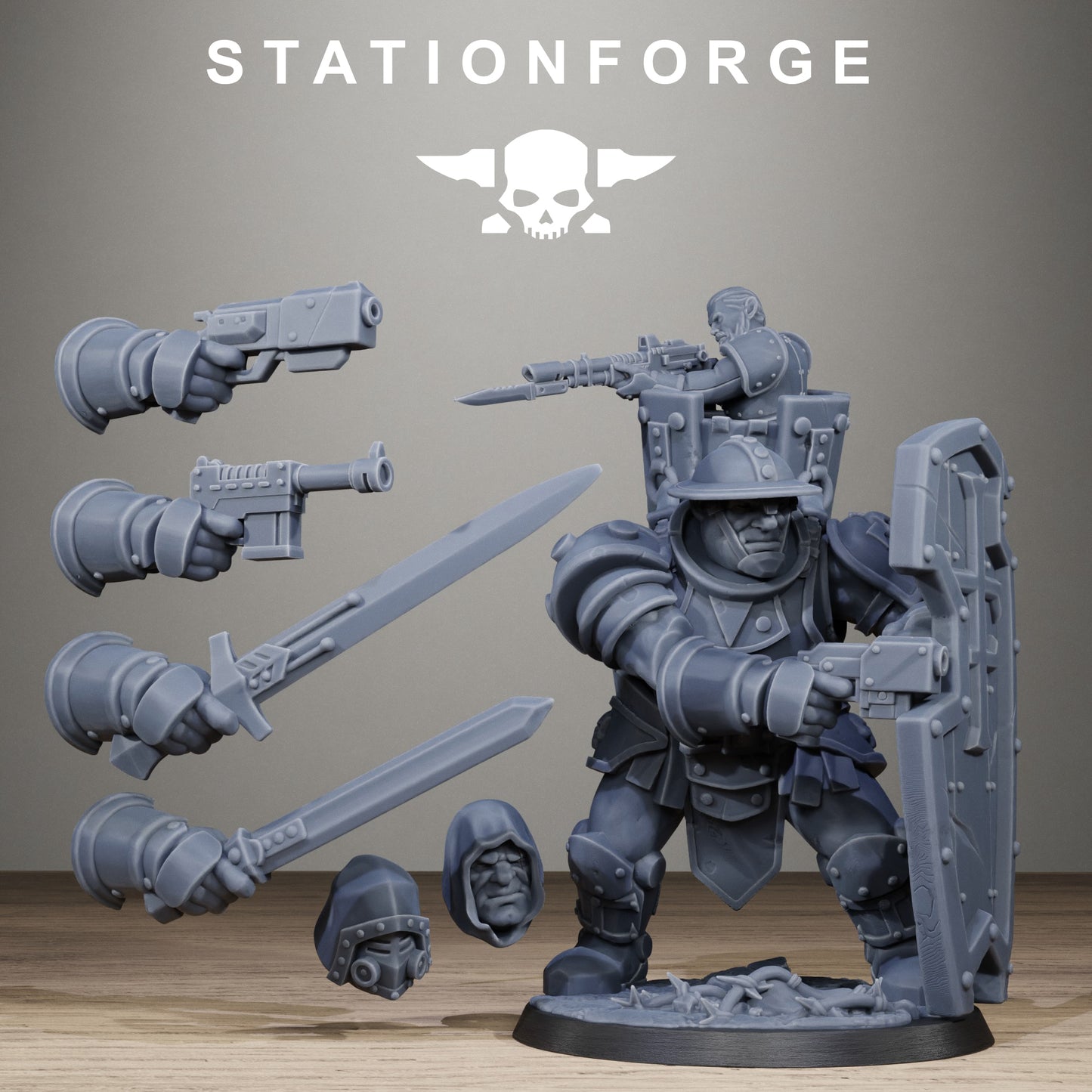 3D Printed Royal Guard Shield Bearer by StationForge Miniatures