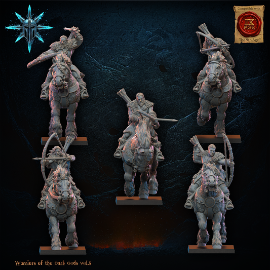 3D Printed Chaos Horse Archer Regiment by Lost Kingdom Miniatures