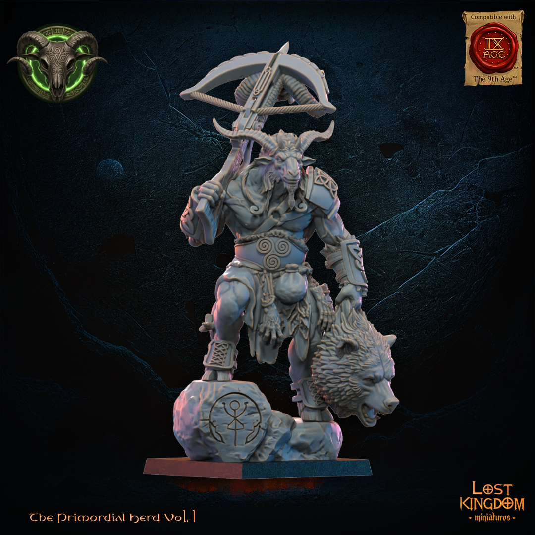3D Printed Wildhorn Chieftan by Lost Kingdom Miniatures