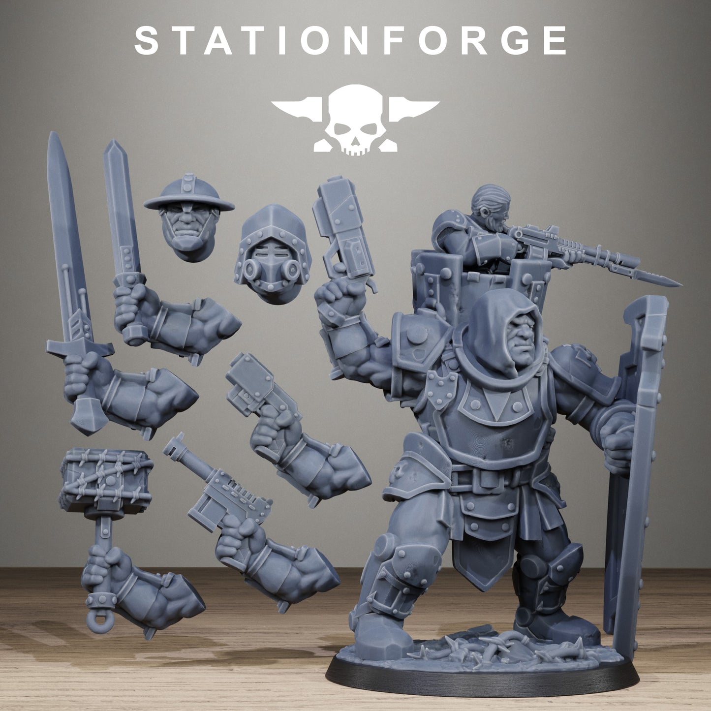 3D Printed Royal Guard Shield Bearer by StationForge Miniatures