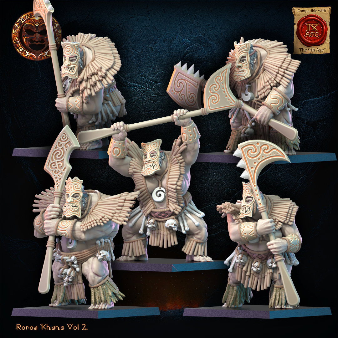 3D Printed Roroa Khans Tiki Regiment by Lost Kingdom Miniatures