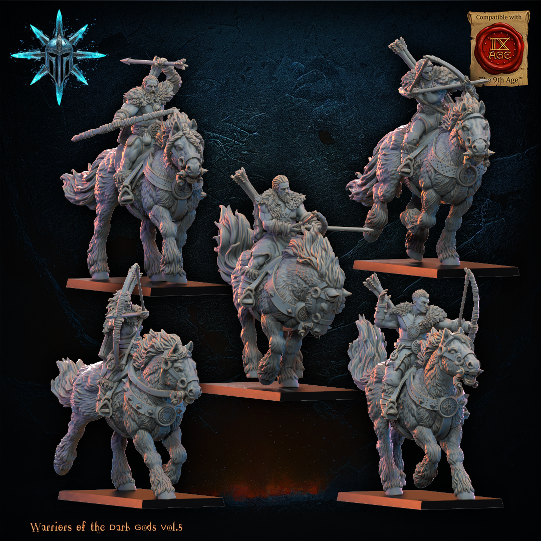 3D Printed Chaos Horse Archer Regiment by Lost Kingdom Miniatures