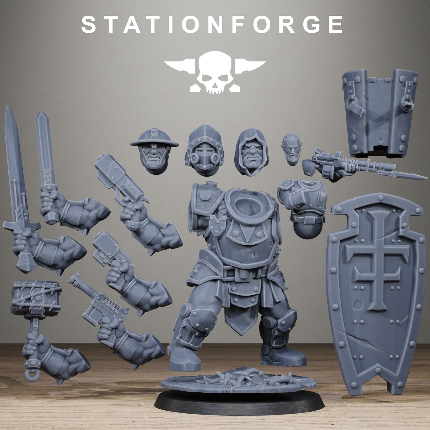 3D Printed Royal Guard Shield Bearer by StationForge Miniatures