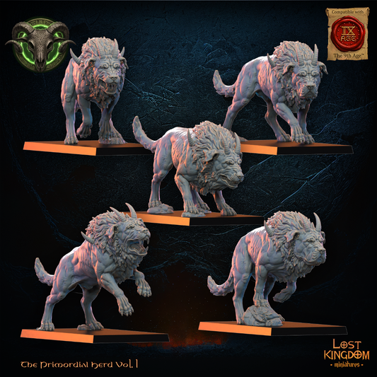 3D Printed Feral Hounds by Lost Kingdom Miniatures
