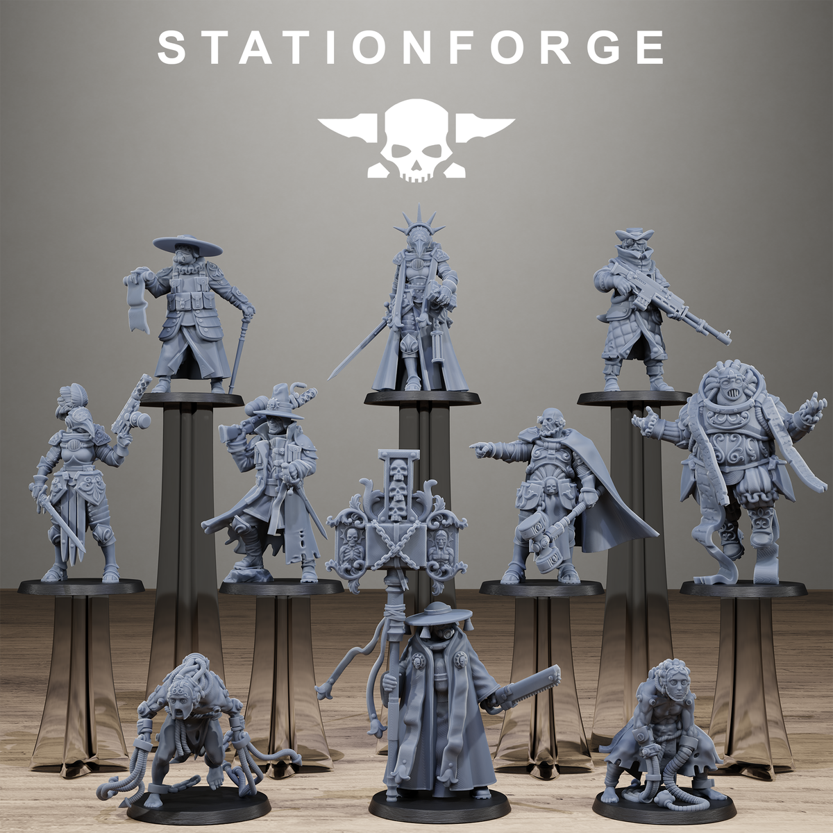 3D Printed GrimCorp Stragglers by StationForge Miniatures
