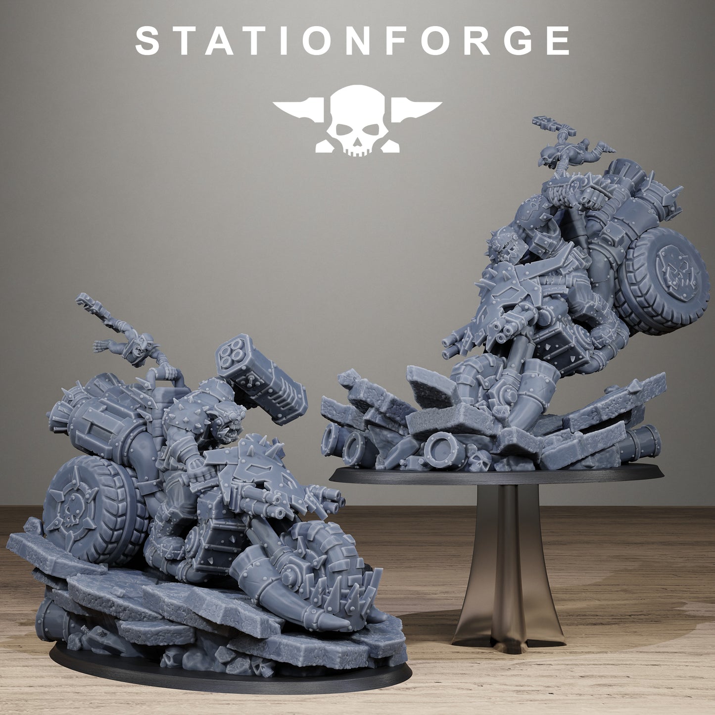 3D Printed Orkaz Biker Boss by StationForge Miniatures