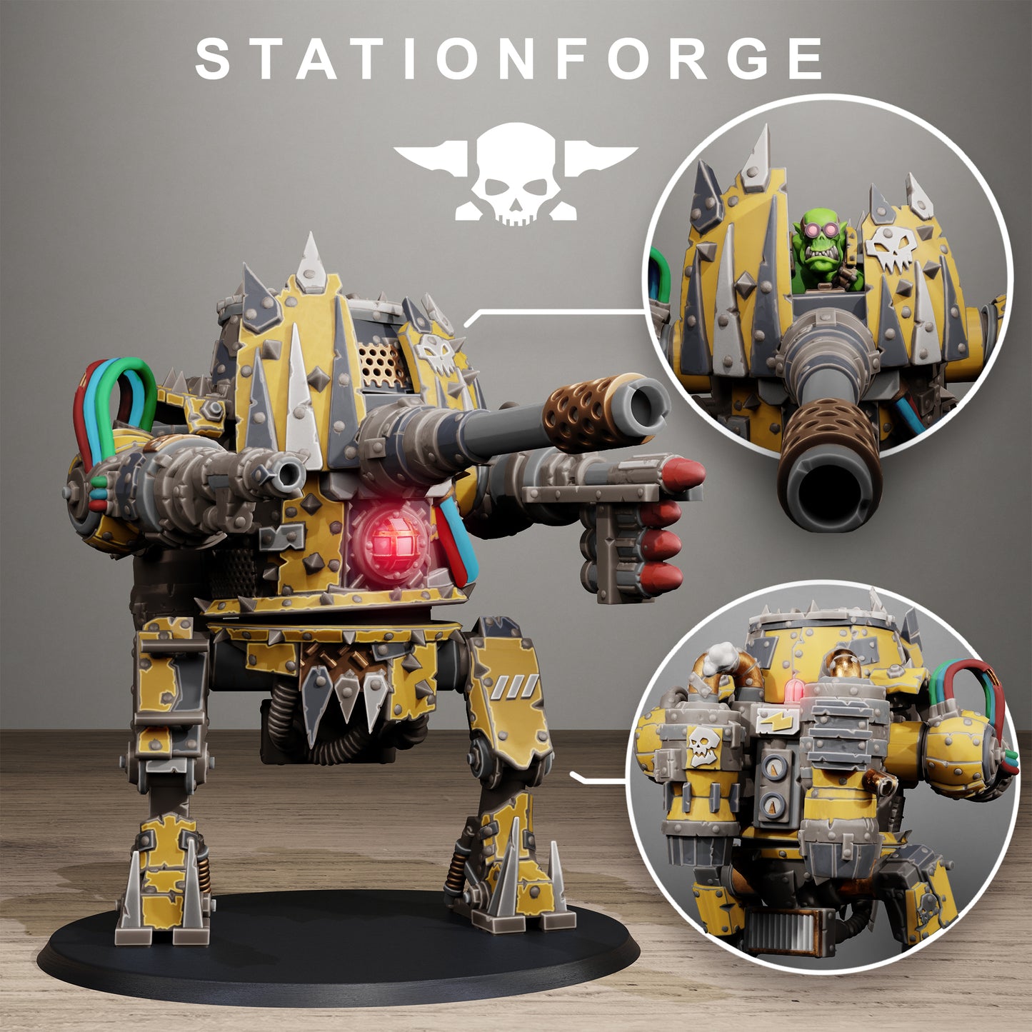 3D Printed Orkaz Chicken Walker by StationForge Miniatures