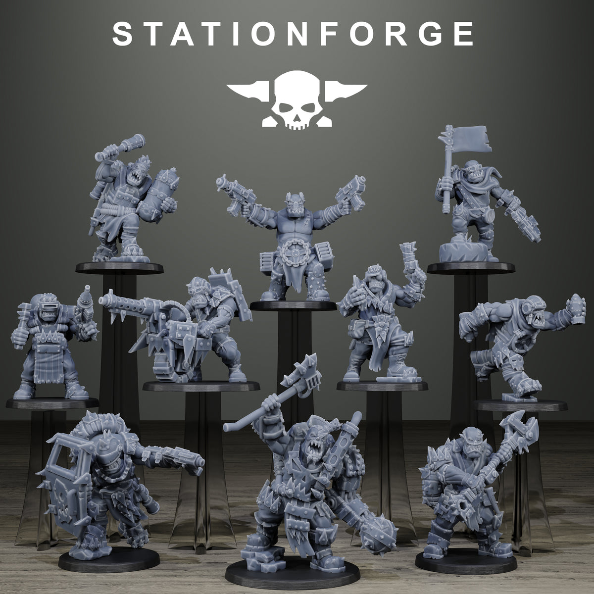 3D Printed Orkaz Scrappers by StationForge Miniatures