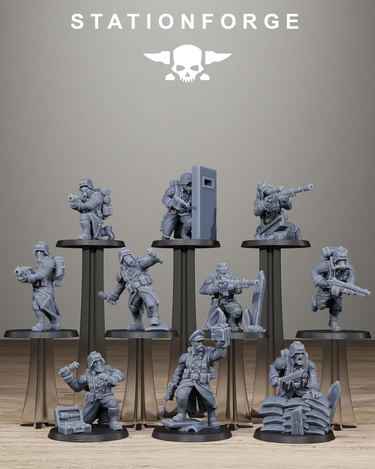 3D Printed GrimGuard Trench Raiders by StationForge Miniatures