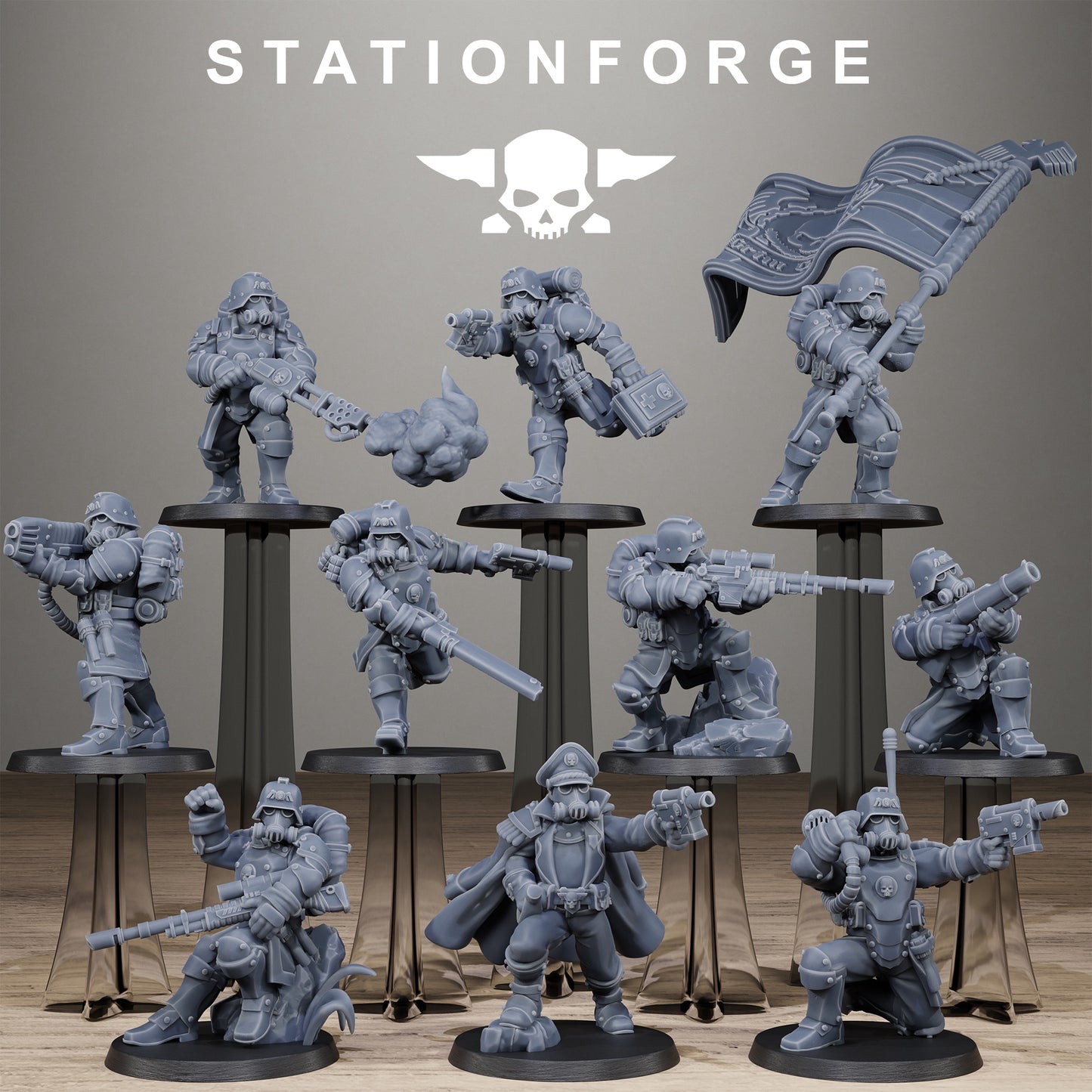 3D Printed GrimGuard Steelclads by StationForge Miniatures