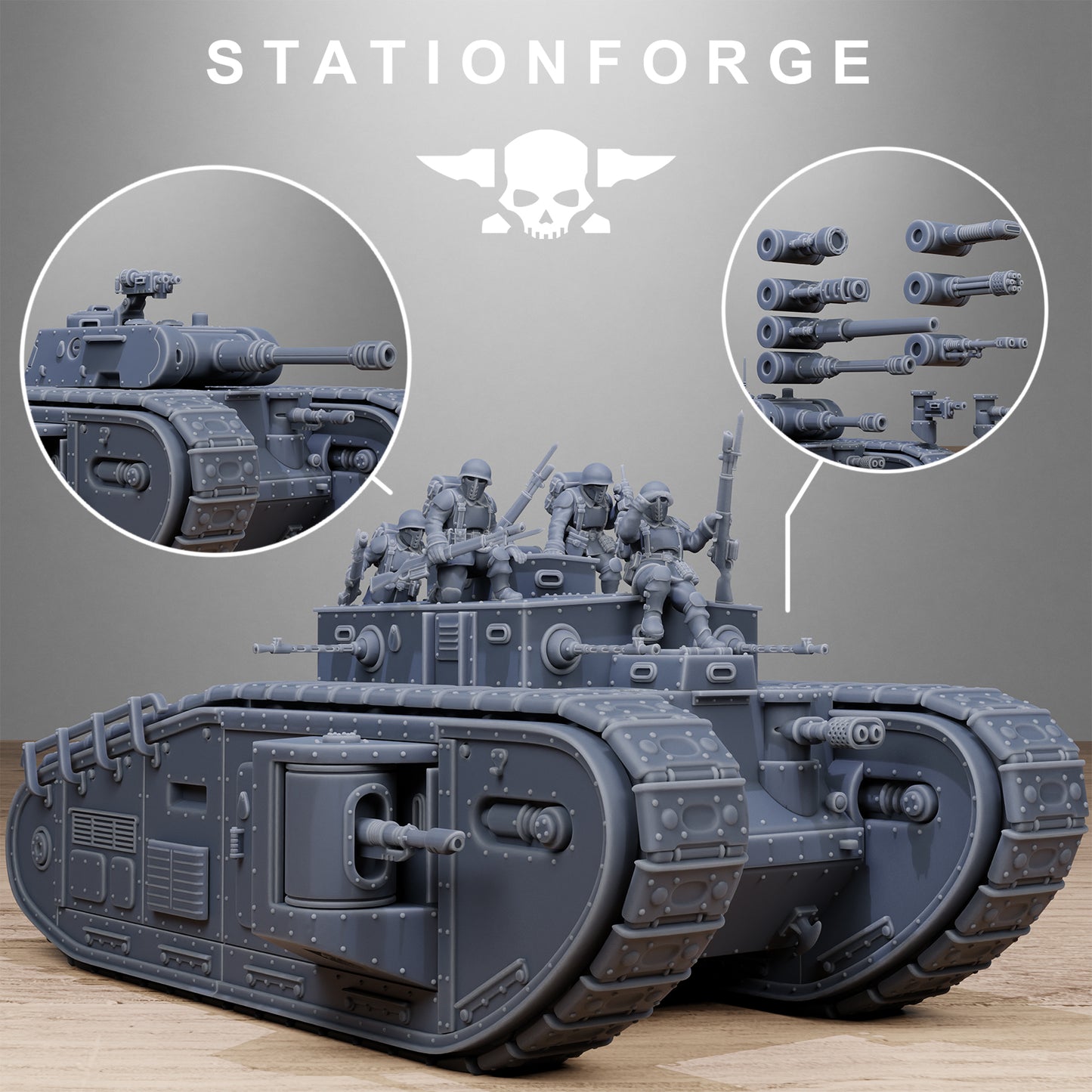 3D Printed FreeGuard Heavy Tank by Stationforge Miniatures