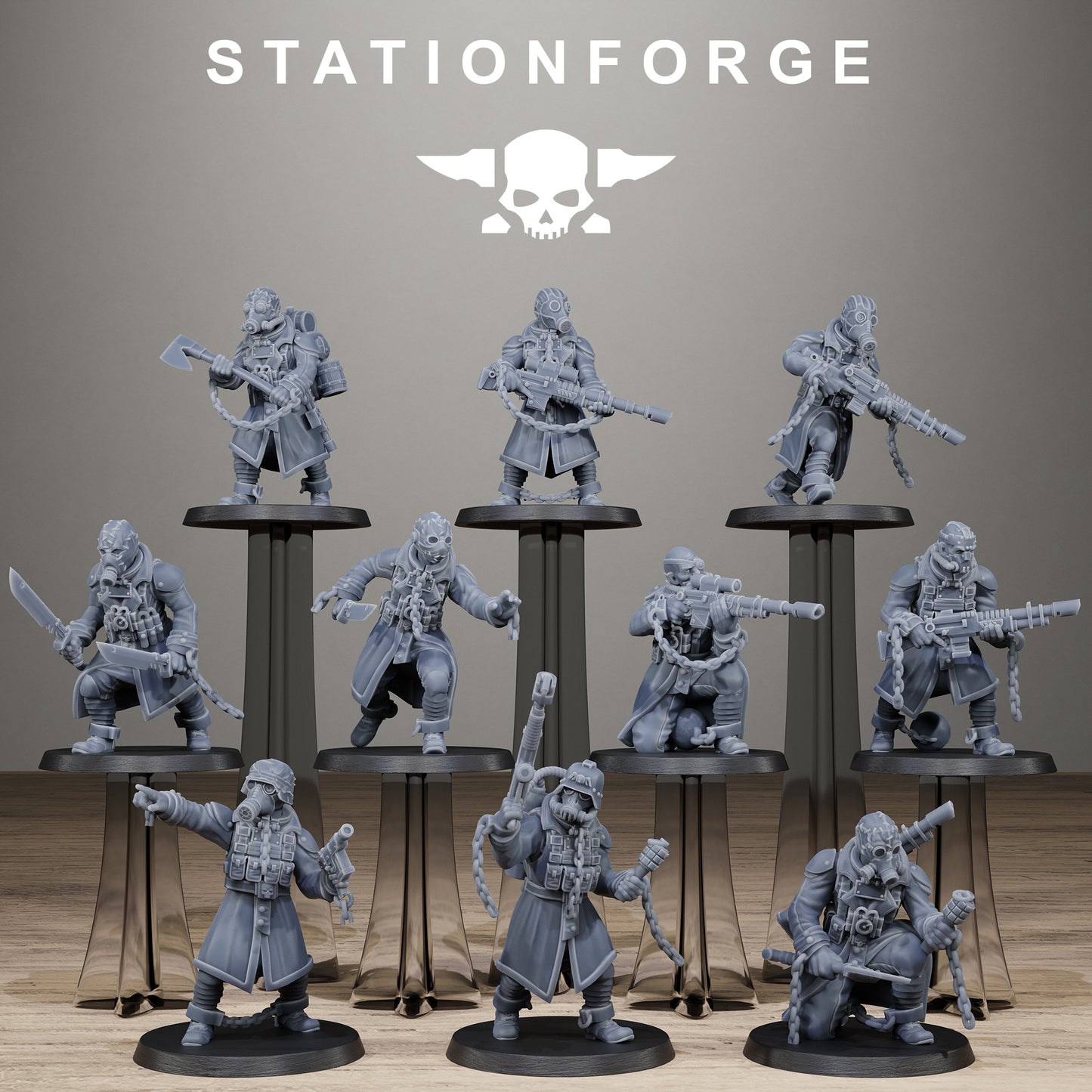 3D Printed GrimGuard Prisoners by StationForge Miniatures