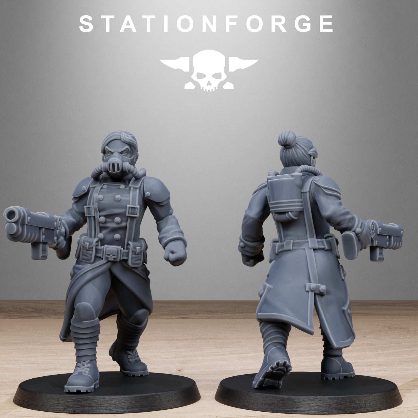 3D Printed Grimguard Steel Sisters by StationForge Miniatures