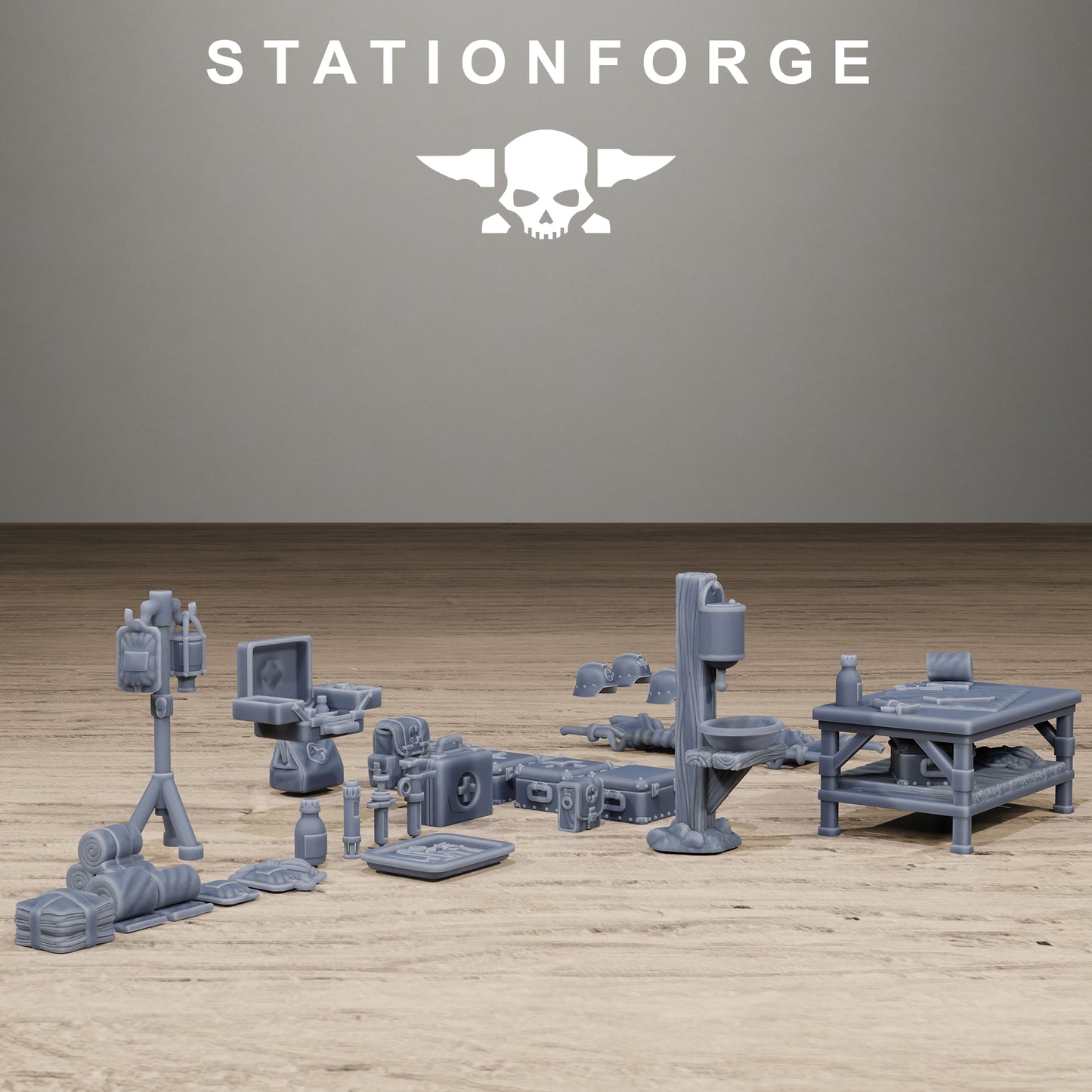 3D Printed GrimGuard Medical Bits Kit by StationForge Miniatures