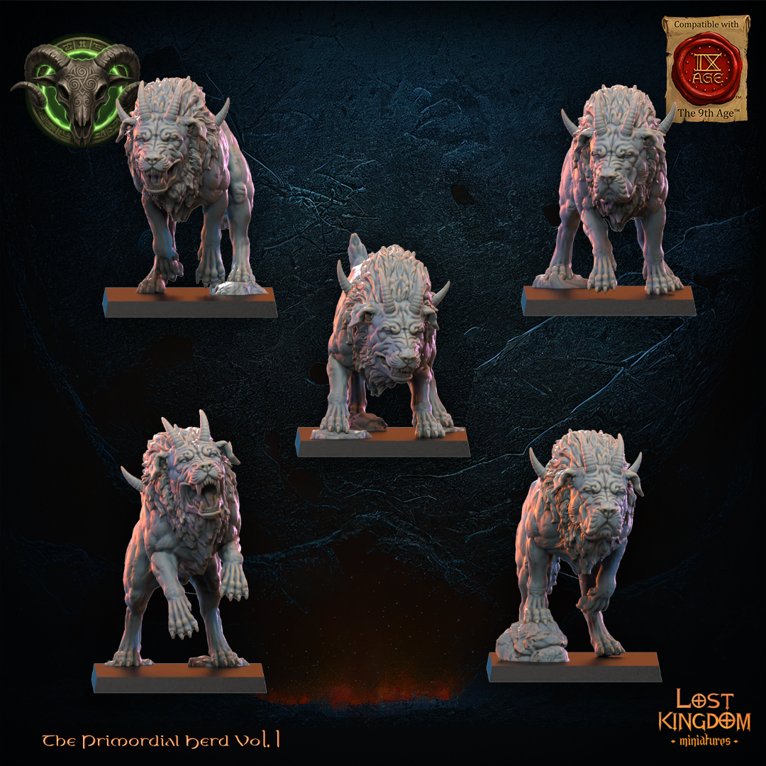3D Printed Feral Hounds by Lost Kingdom Miniatures