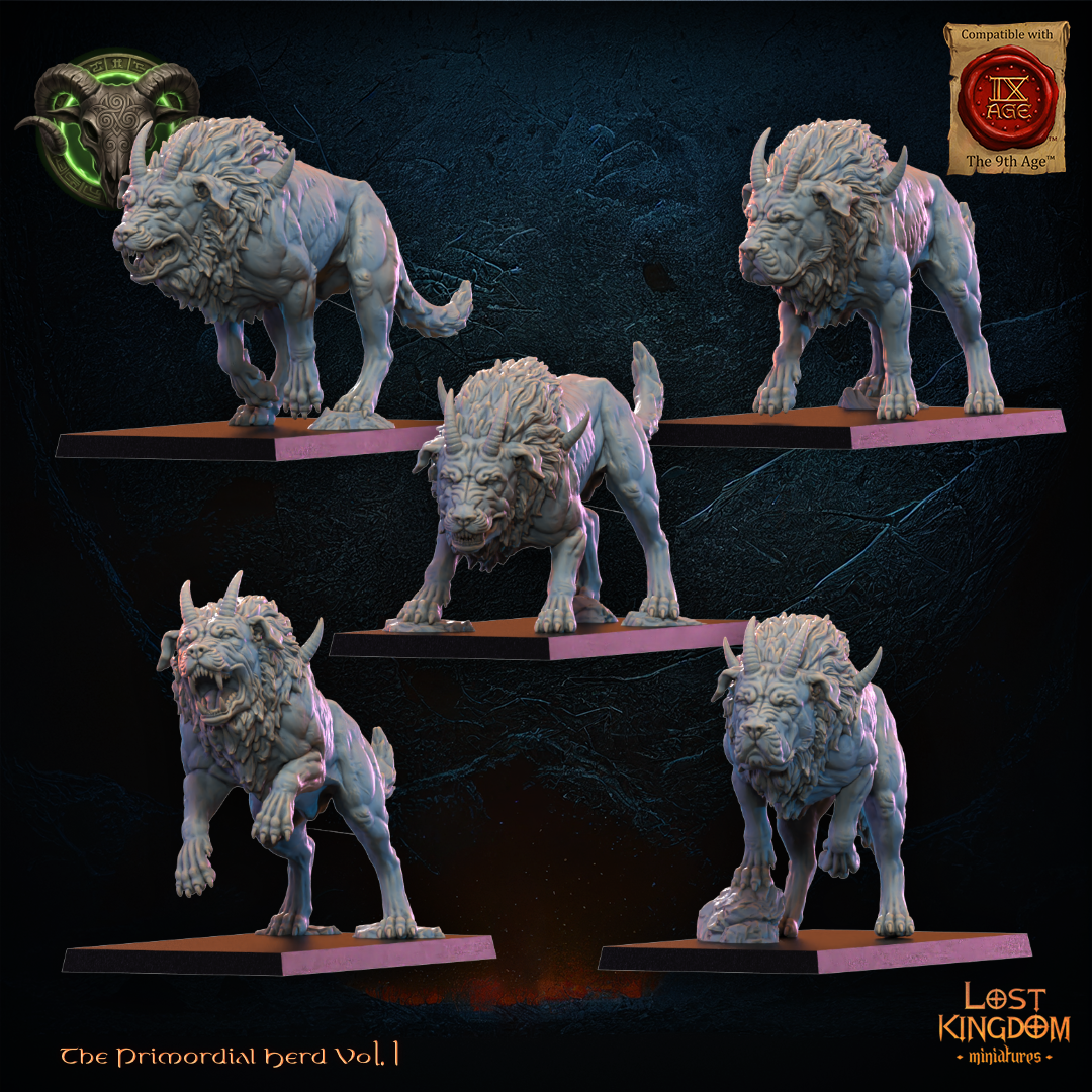 3D Printed Feral Hounds by Lost Kingdom Miniatures