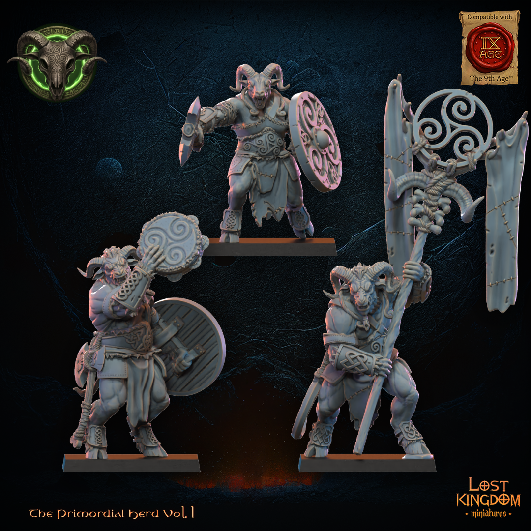 3D Printed Wildhorn Herd Command Group by Lost Kingdom Miniatures