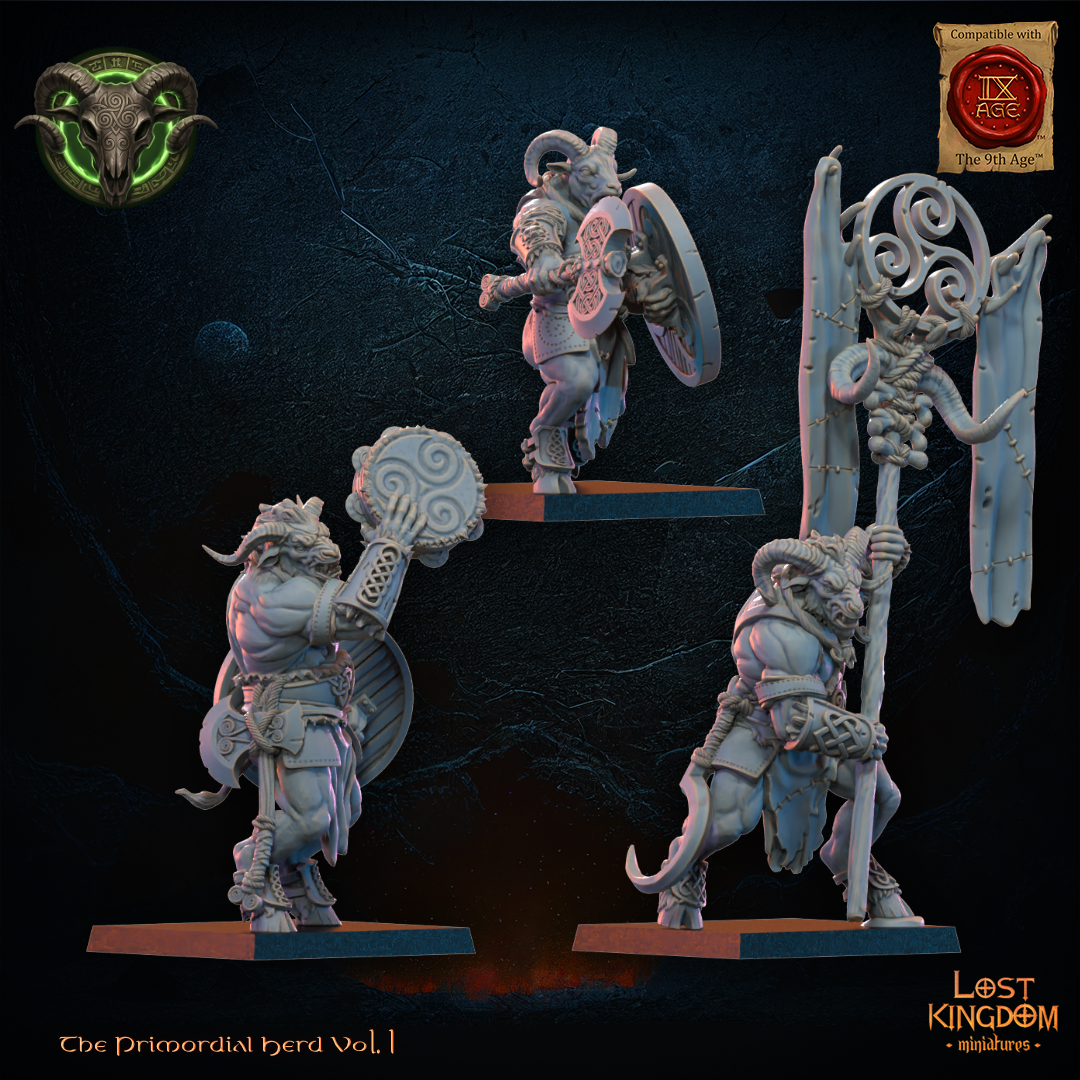 3D Printed Wildhorn Herd Command Group by Lost Kingdom Miniatures