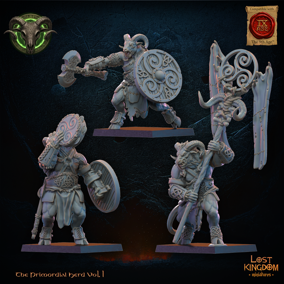 3D Printed Wildhorn Herd Command Group by Lost Kingdom Miniatures
