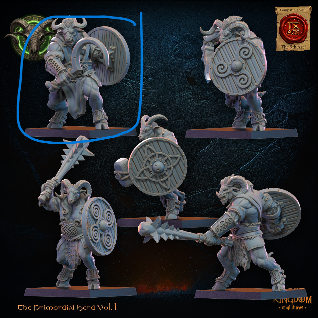 3D Printed Wildhorn Herd Regiment by Lost Kingdom Miniatures