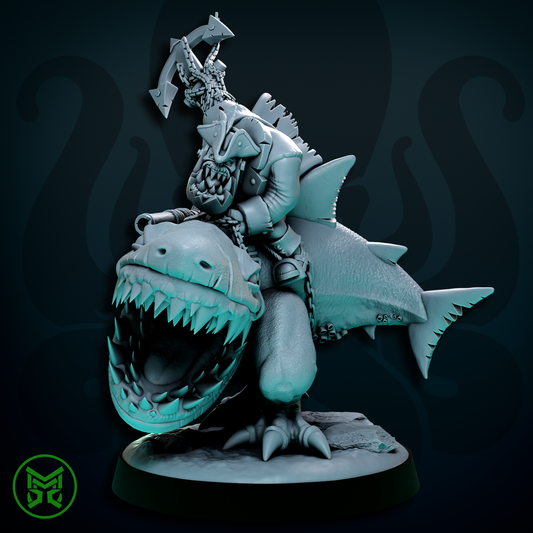 3d Printed Ork Shark Rider Boss by Mekka Miniatures
