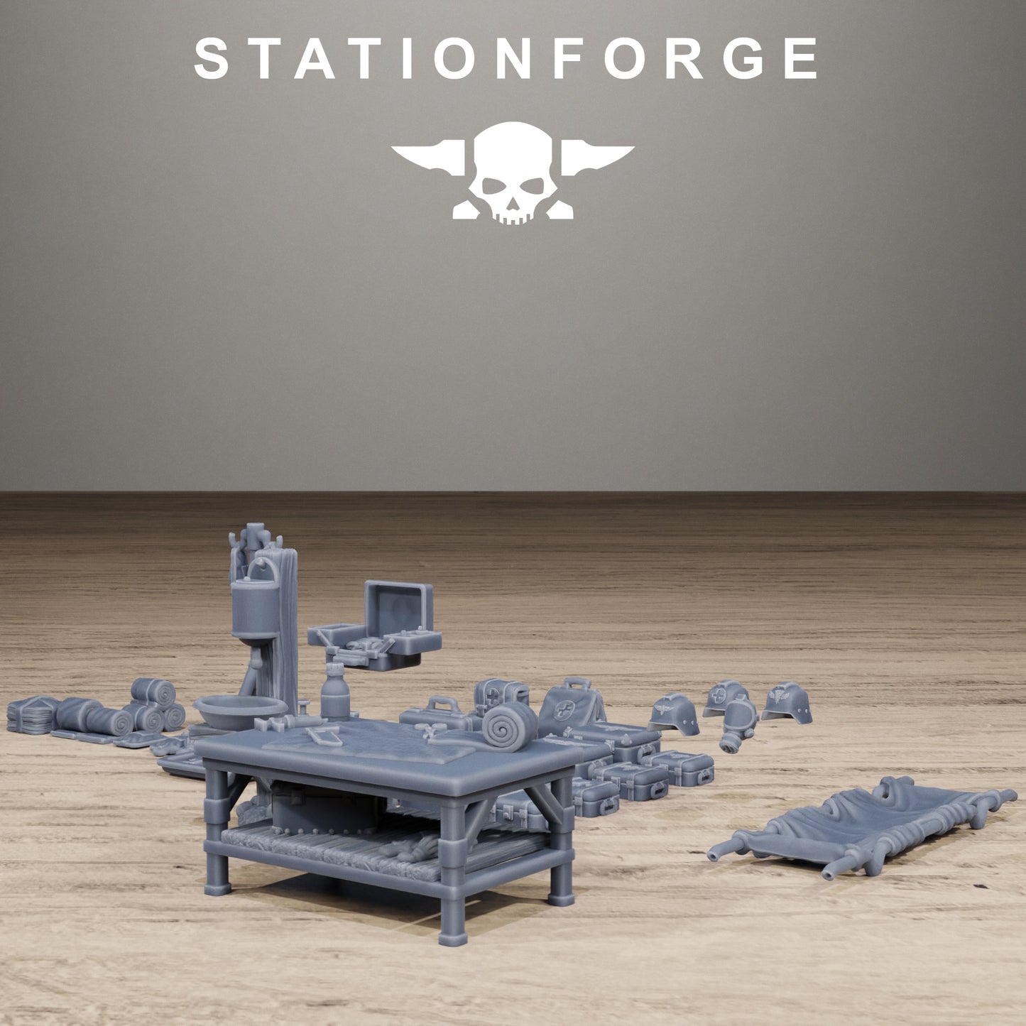 3D Printed GrimGuard Medical Bits Kit by StationForge Miniatures