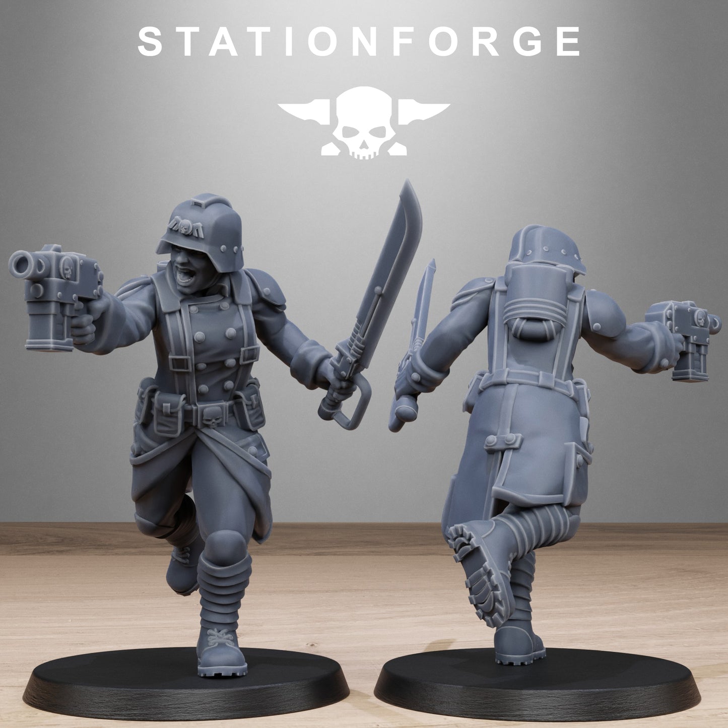 3D Printed Grimguard Steel Sisters by StationForge Miniatures