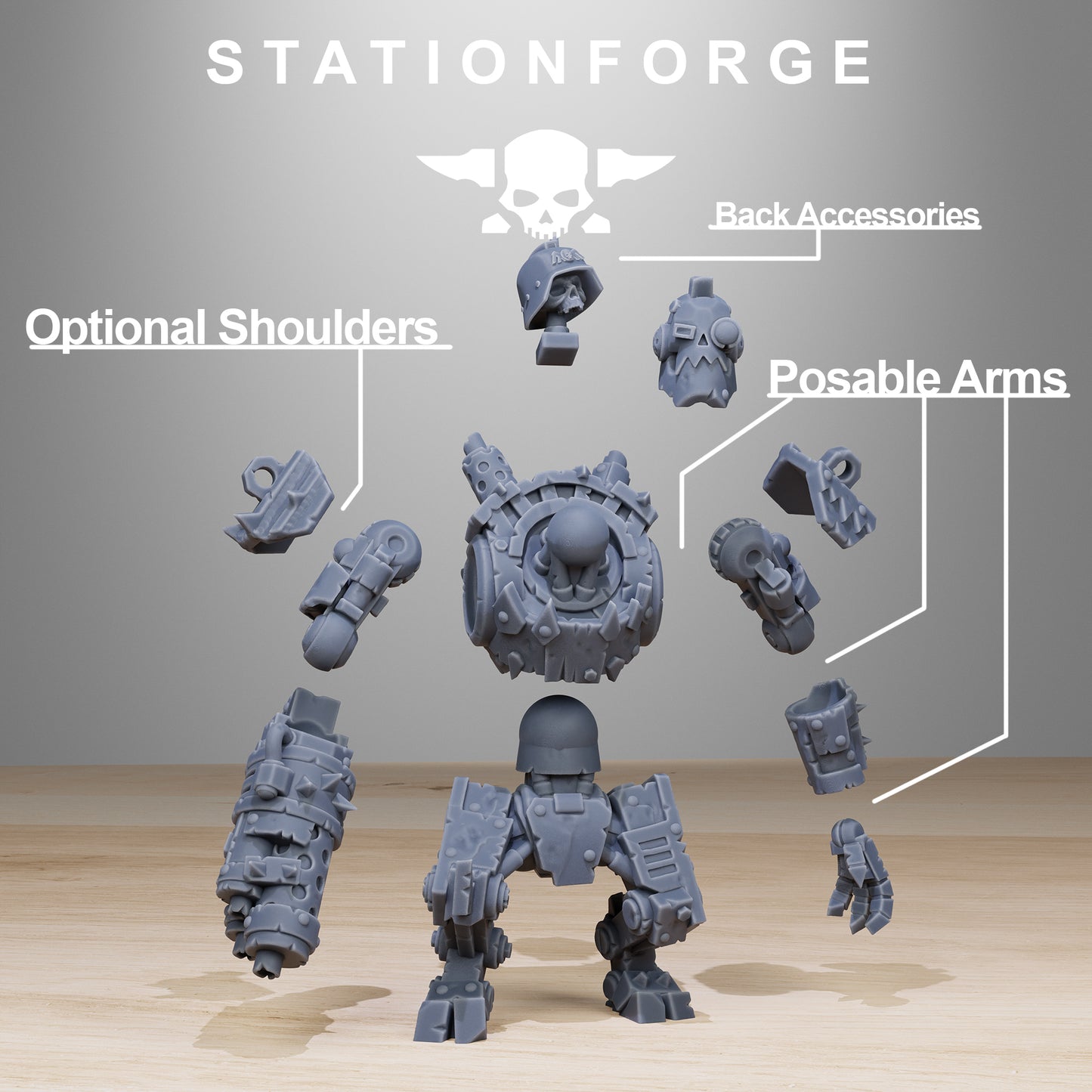 3D Printed Orkaz Bot Infantry by StationForge Miniatures (Copy)