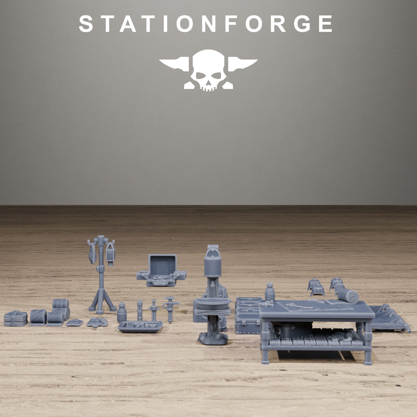 3D Printed GrimGuard Medical Bits Kit by StationForge Miniatures