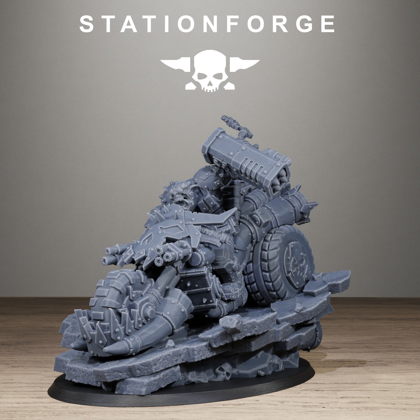 3D Printed Orkaz Biker Boss by StationForge Miniatures