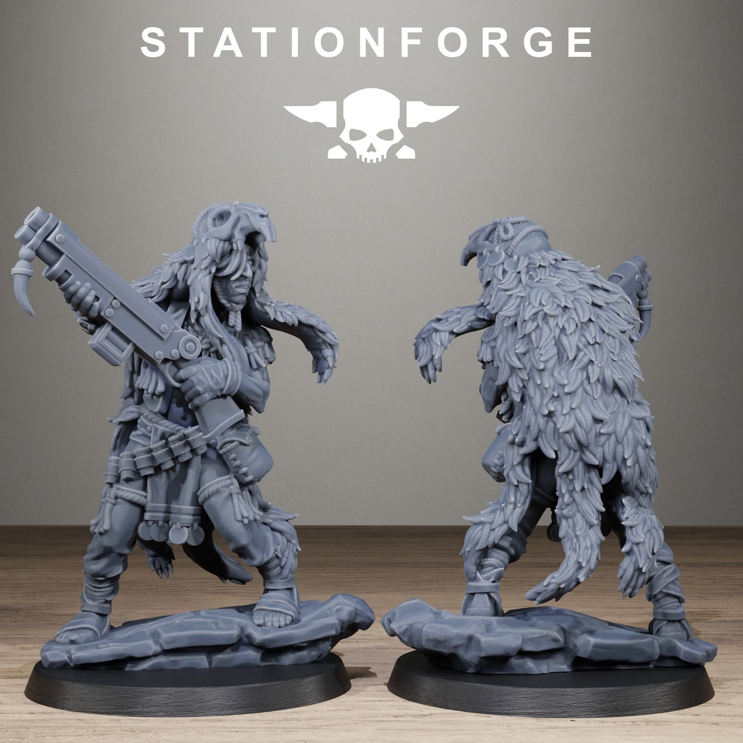 3D Printed Techno Savage Scrap Tribers by StationForge Miniatures