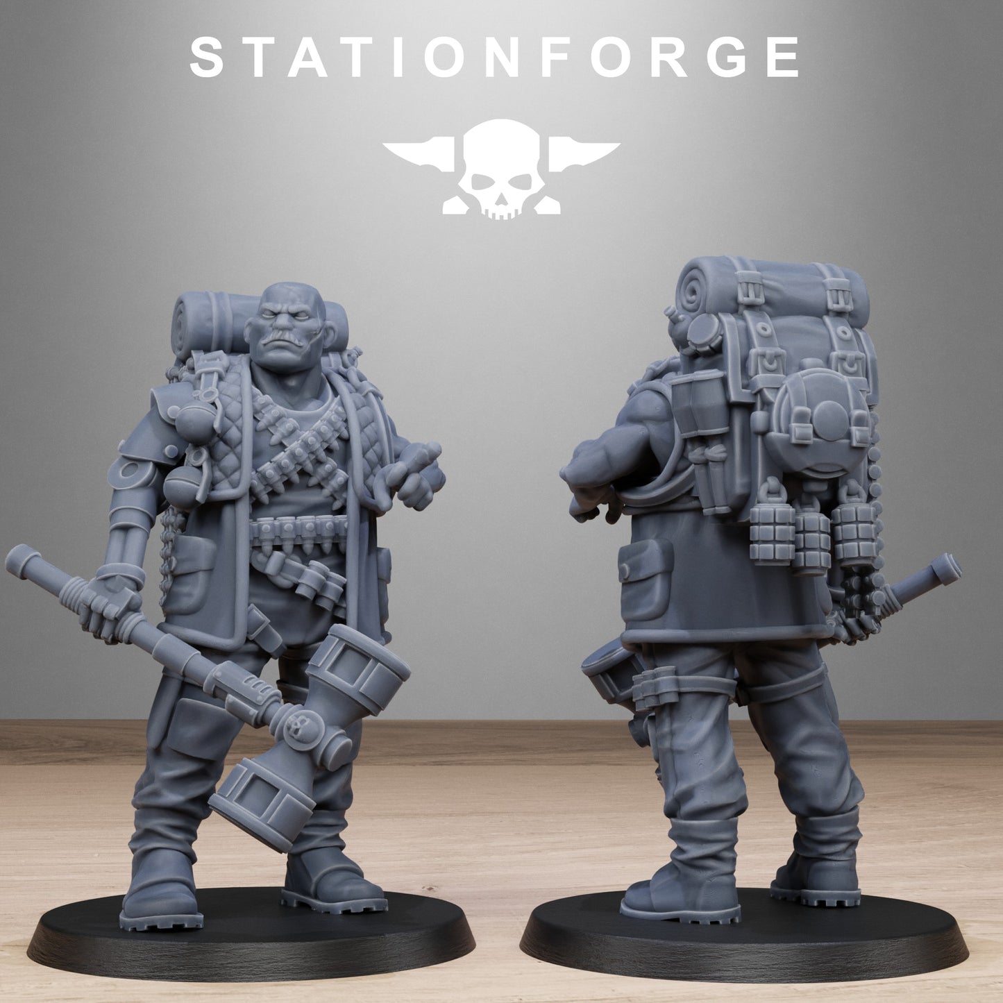 3D Printed GrimCorp Scrap Operatives by StationForge Miniatures