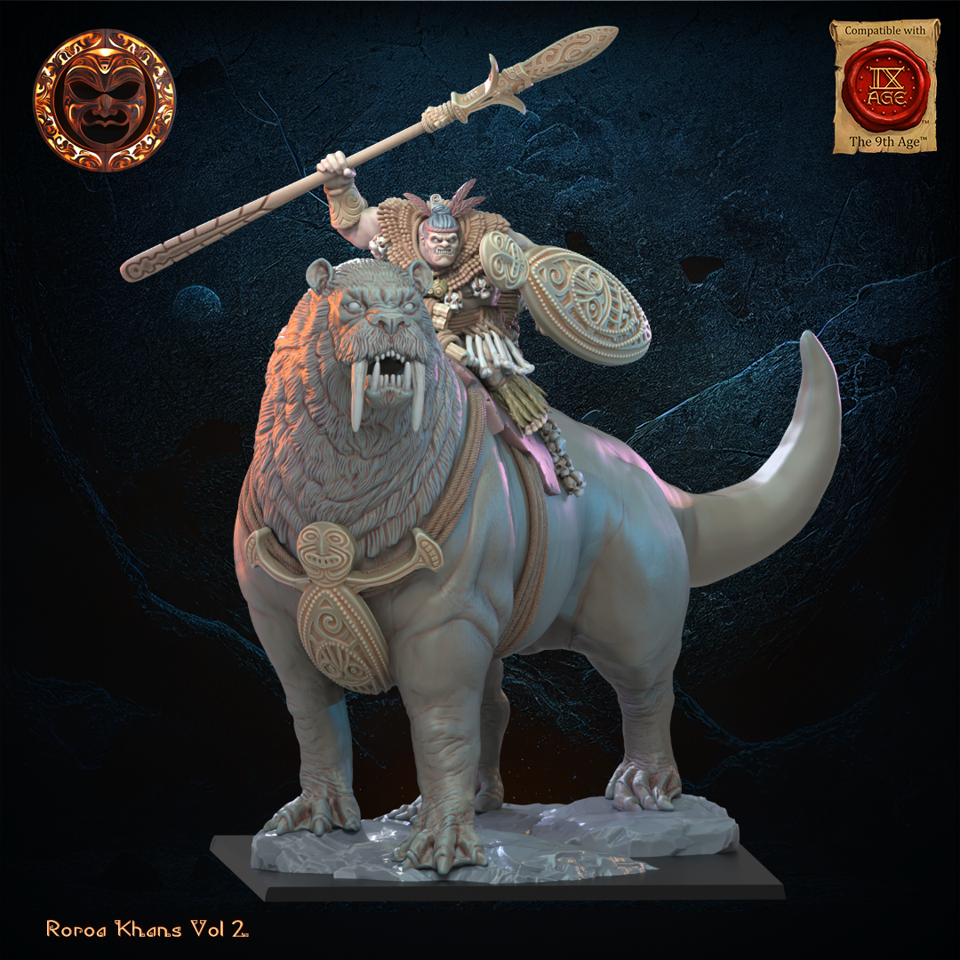 3D Printed Tusker Ariki on Bunyip by Lost Kingdom Miniatures