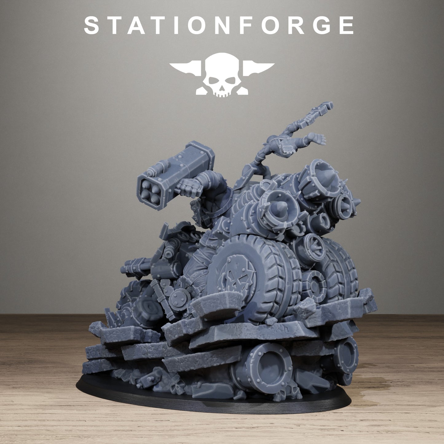 3D Printed Orkaz Biker Boss by StationForge Miniatures