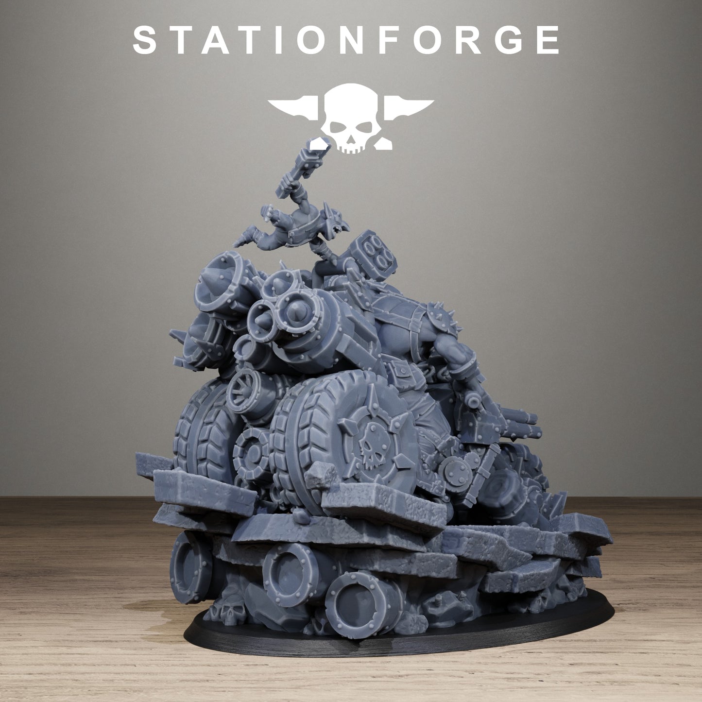3D Printed Orkaz Biker Boss by StationForge Miniatures