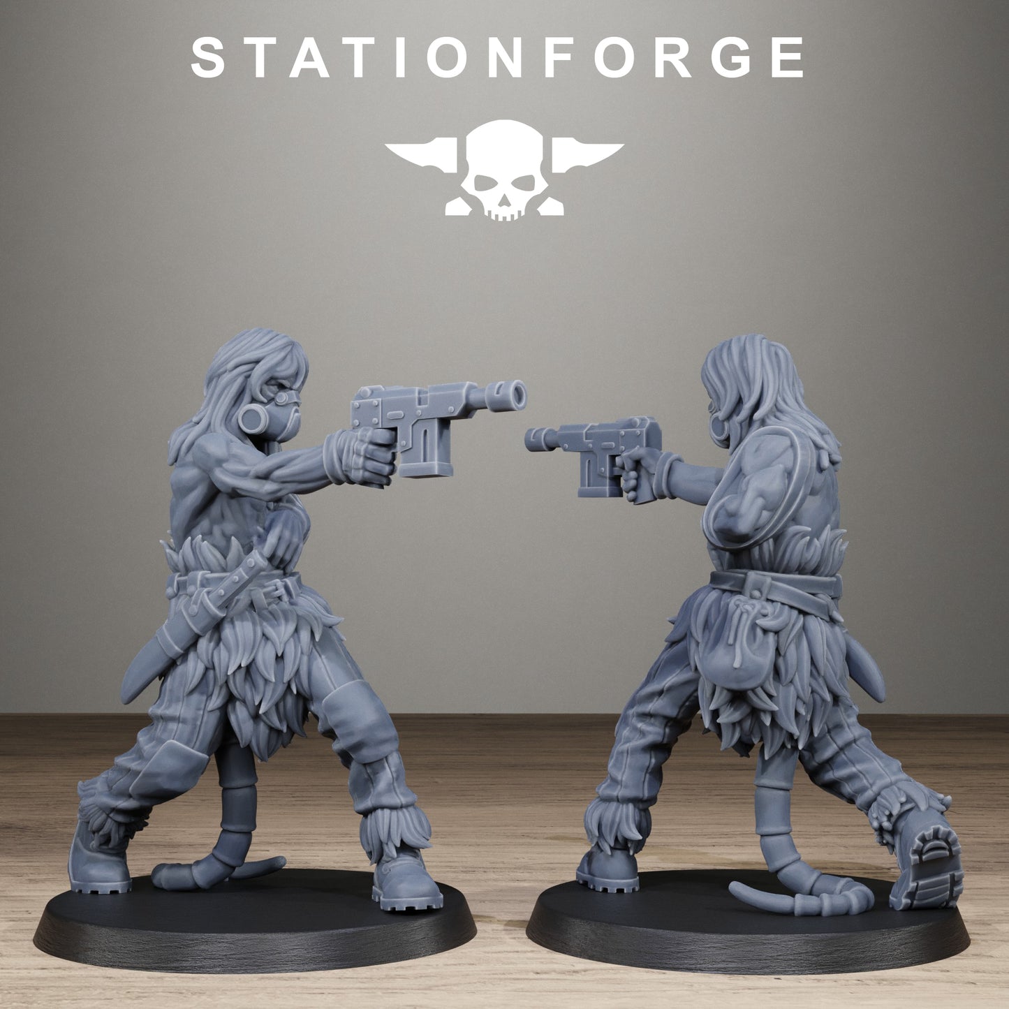 3D Printed Techno Savage Scrap Tribers by StationForge Miniatures