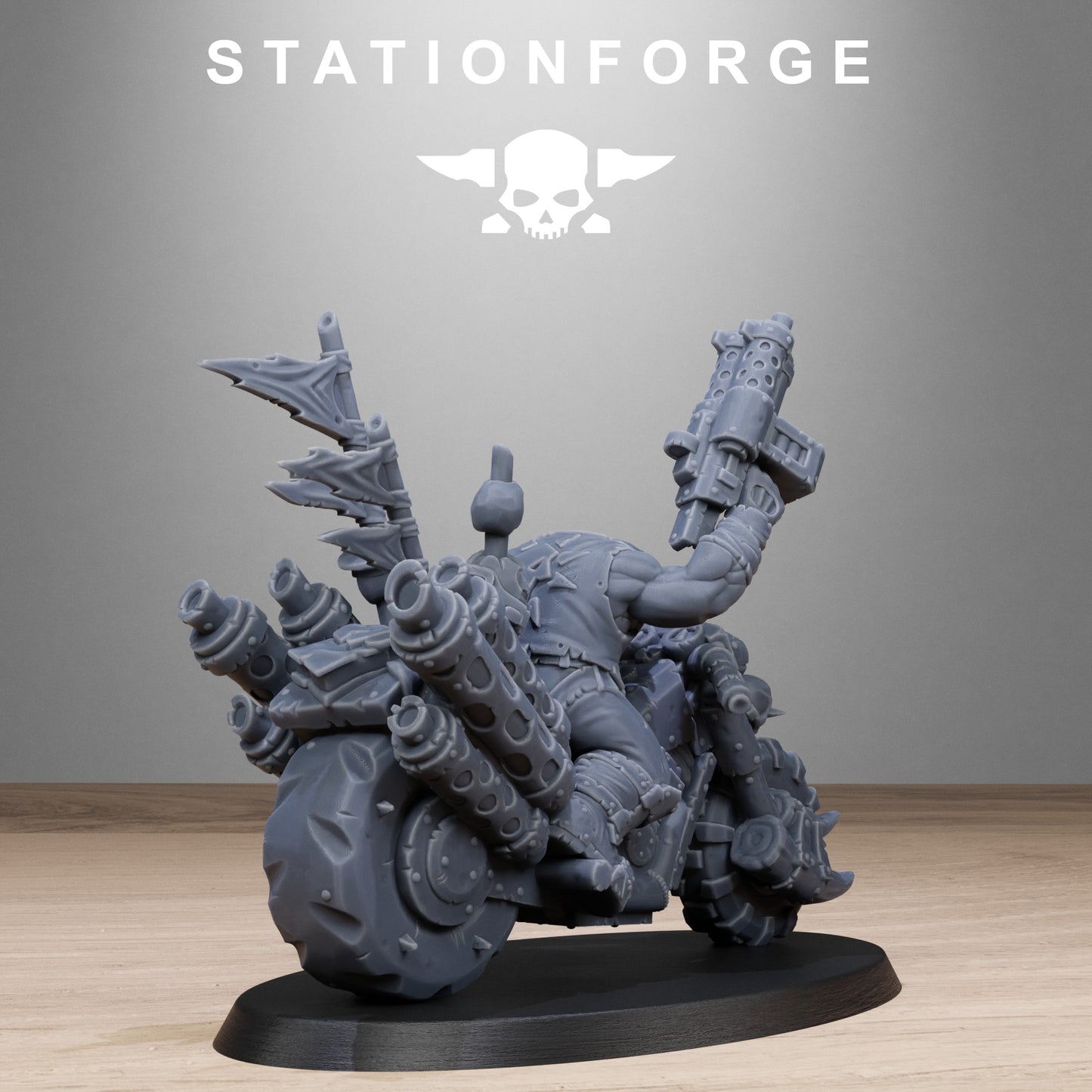 3D Printed Orkaz Bikers by StationForge Miniatures