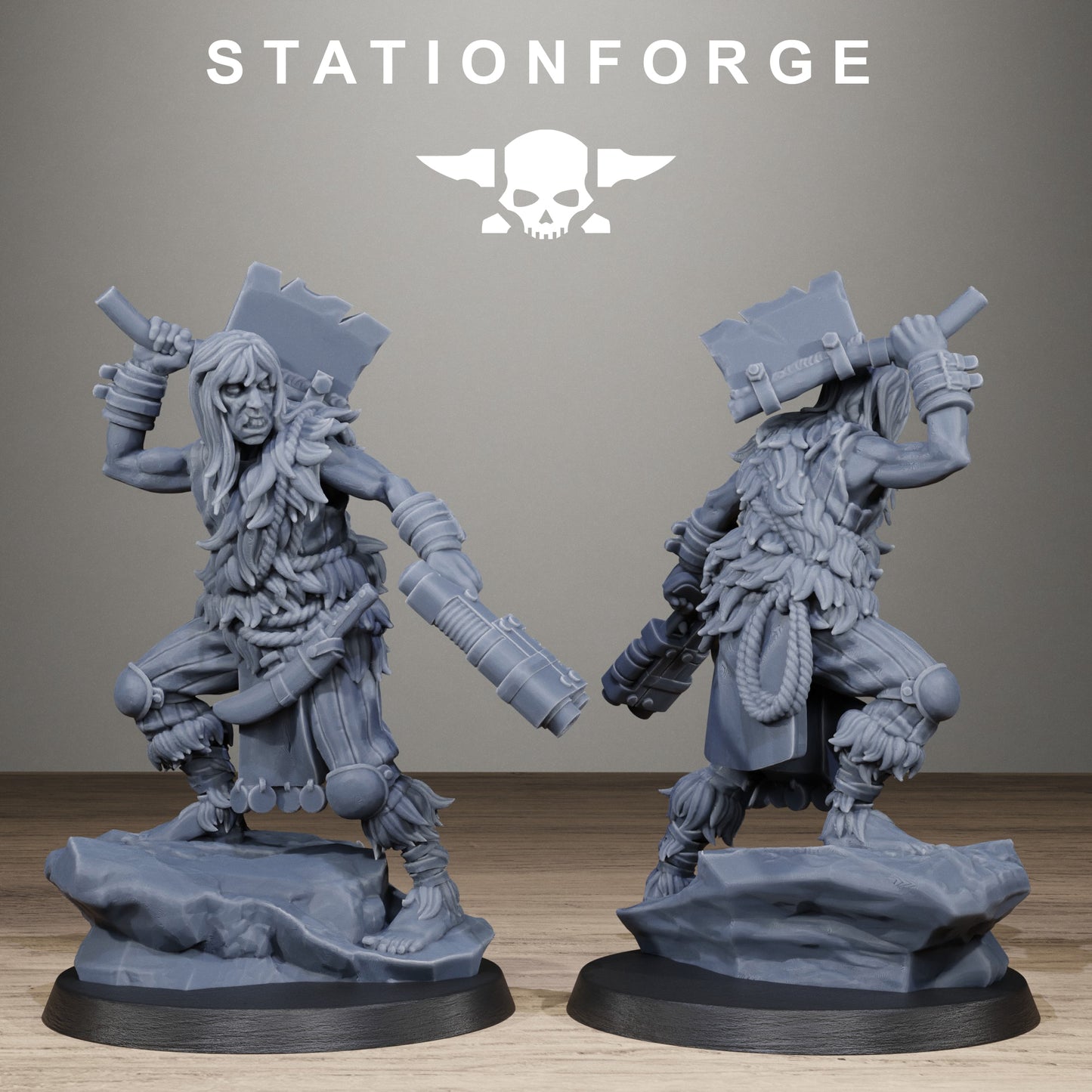 3D Printed Techno Savage Scrap Tribers by StationForge Miniatures