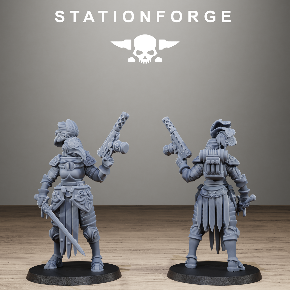 3D Printed GrimCorp Stragglers by StationForge Miniatures
