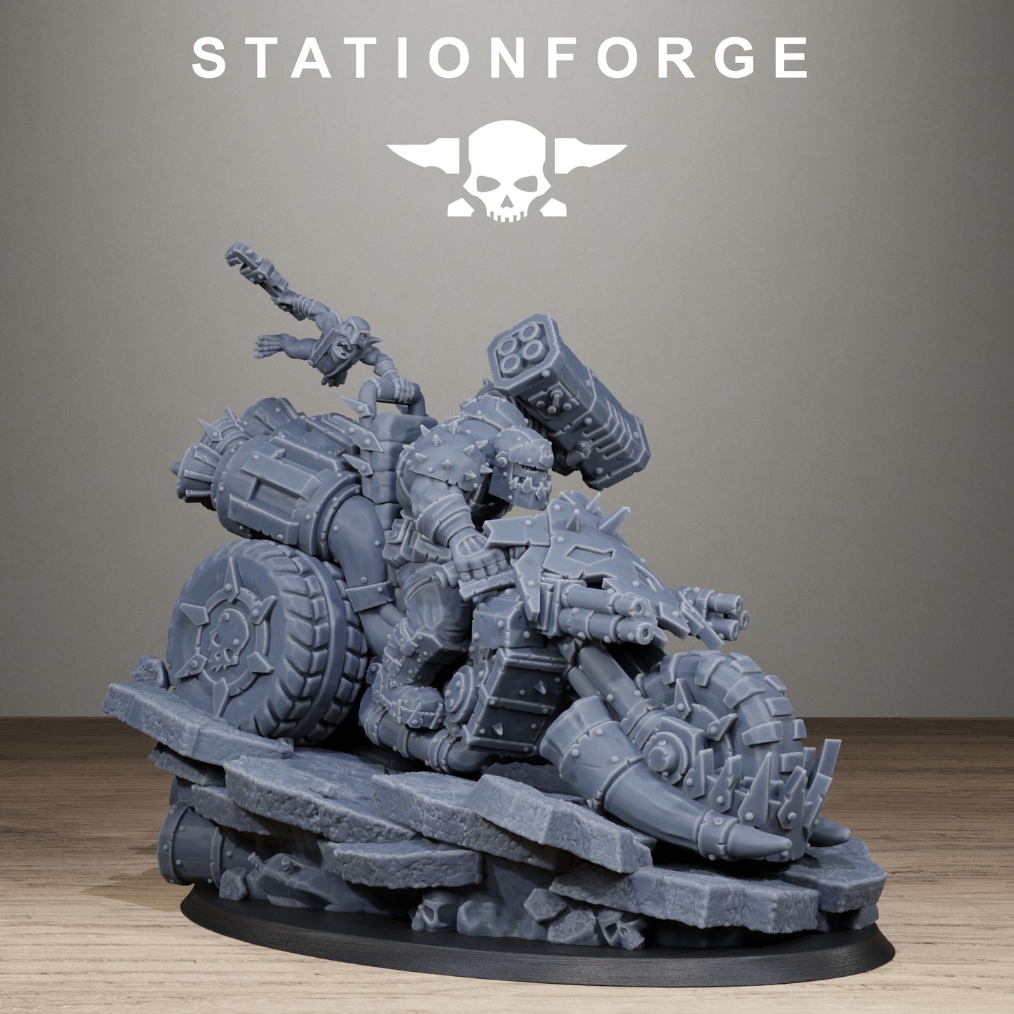 3D Printed Orkaz Biker Boss by StationForge Miniatures