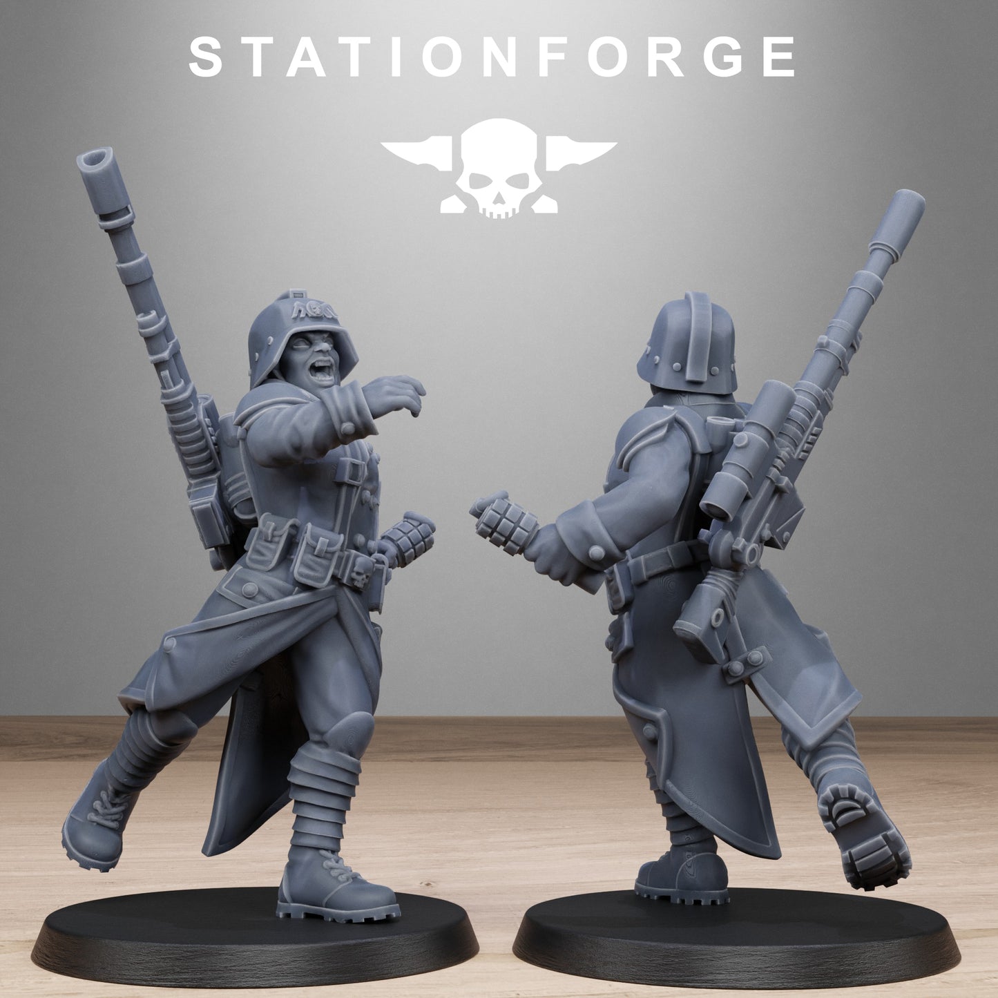 3D Printed Grimguard Steel Sisters by StationForge Miniatures