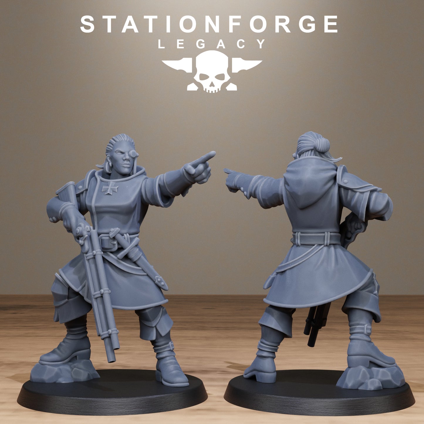 3D Printed Thorncrest Hunter Sisters by StationForge Miniatures