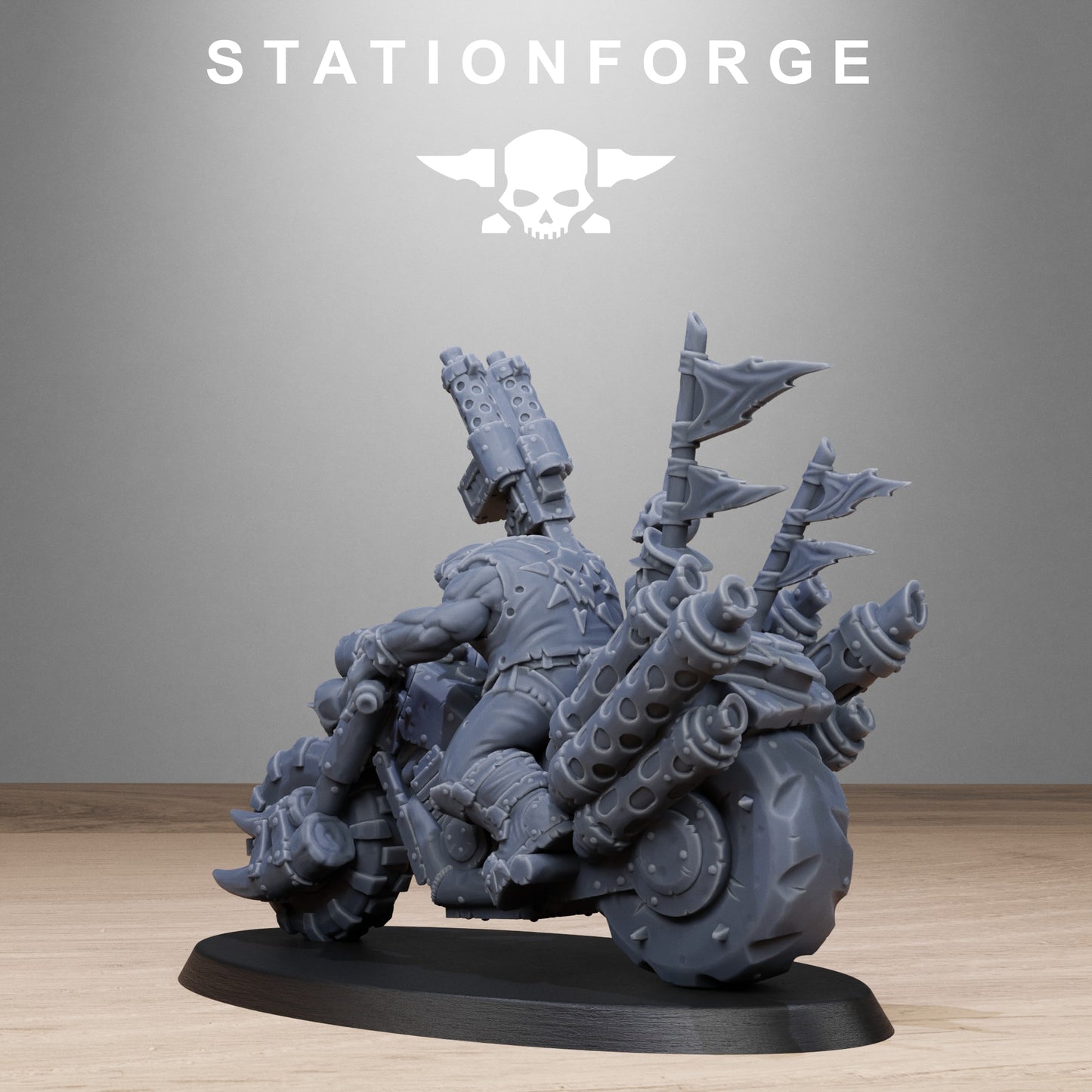 3D Printed Orkaz Bikers by StationForge Miniatures